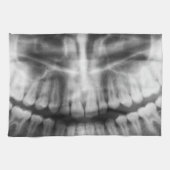 X-Ray Teeth Mouth Smile Black en White Theedoek (Horizontaal)