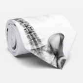 X-Ray Vision B&W Single Skeleton Stropdas (Opgerold)