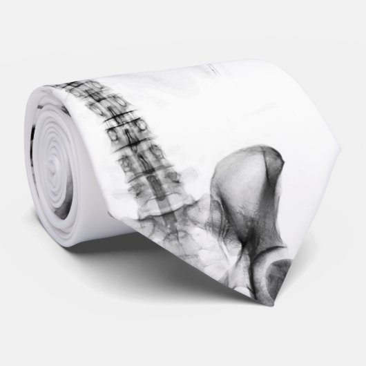 X-Ray Vision B&W Single Skeleton Stropdas (Opgerold)