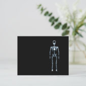 X-Ray Vision Blue Single Skeleton Briefkaart (Staand voorkant)