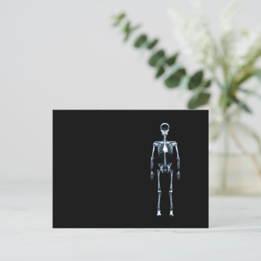 X-Ray Vision Blue Single Skeleton Briefkaart (Staand voorkant)