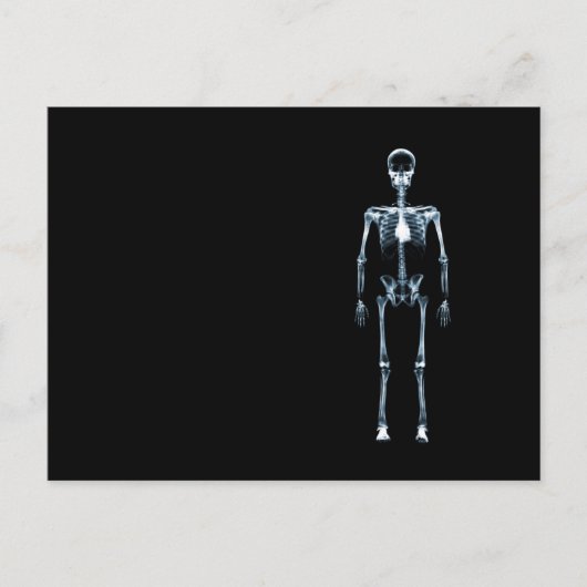 X-Ray Vision Blue Single Skeleton Briefkaart (Voorkant)