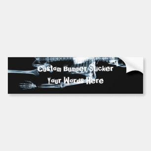 X-Ray Vision Blue Single Skeleton Bumpersticker