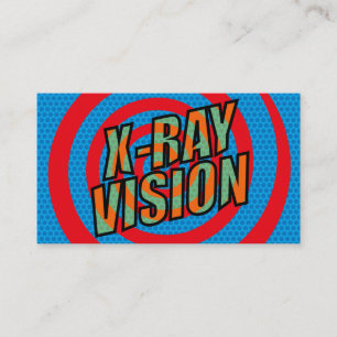 X-RAY VISION Fun Retro Comic Book Visitekaartje