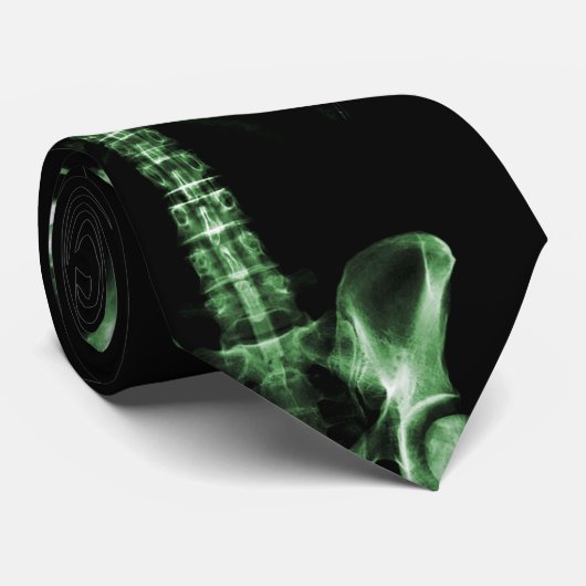 X-Ray Vision Green Single Skeleton Stropdas (Opgerold)