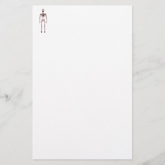 X-Ray Vision Single Skeleton White Red Briefpapier (Voorkant)