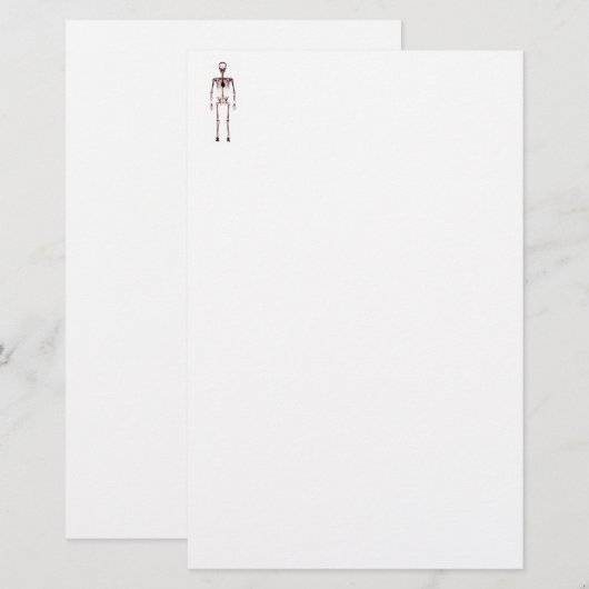 X-Ray Vision Single Skeleton White Red Briefpapier (Voorkant / Achterkant)