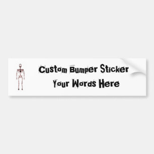 X-Ray Vision Single Skeleton White Red Bumpersticker