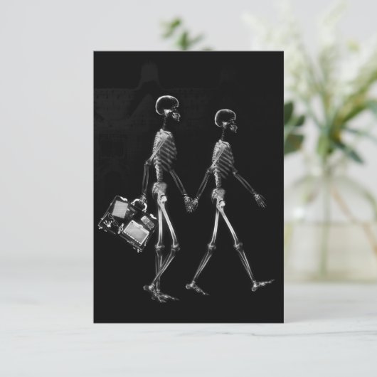 X-RAY VISION SKELETON COUPLE REIZEN B&W KAART (Staand voorkant)