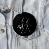 X-RAY VISION SKELETON COUPLE REIZEN B&W RONDE BUTTON 4,0 CM (In situ)
