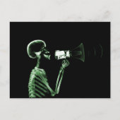 X-RAY VISION SKELETON OP MEGAPHONE - GROEN BRIEFKAART (Voorkant)