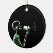 X-RAY VISION SKELETON OP MEGAPHONE - GROEN KERAMISCH ORNAMENT (Links)