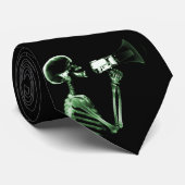 X-RAY VISION SKELETON OP MEGAPHONE - GROEN STROPDAS (Opgerold)