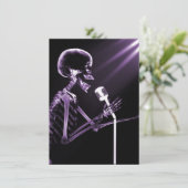 X-RAY VISION SKELETON SINGON OP RETRO MIC PAARS KAART (Staand voorkant)