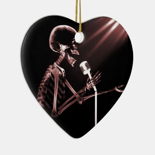X-RAY VISION SKELETON SINGON OP RETRO MIC - RED KERAMISCH ORNAMENT (Rechts)