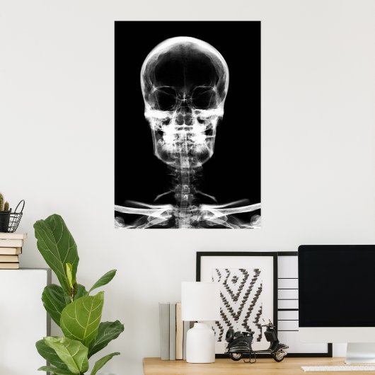 X-RAY VISION SKELETON SKULL - B&W POSTER (Thuiskantoor)