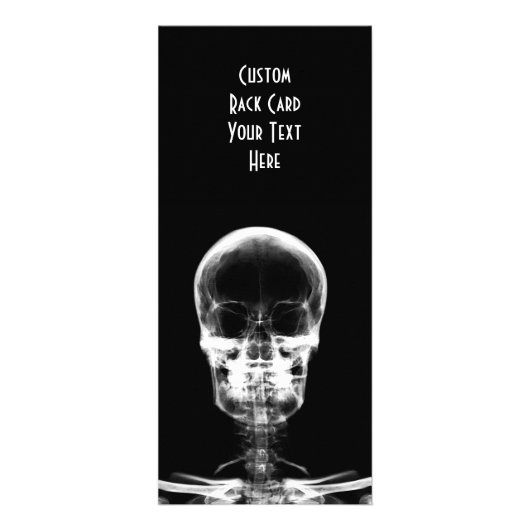X-RAY VISION SKELETON SKULL - B&W RECLAMEKAART (Voorkant)