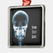 X-RAY VISION SKELETON SKULL - BLUE METALEN ORNAMENT (Links)