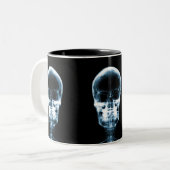 X-RAY VISION SKELETON SKULL - BLUE TWEEKLEURIGE KOFFIEMOK (Voorkant links)