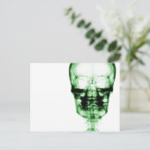 X-Ray Vision Skeleton Skull - Green Briefkaart (Staand voorkant)
