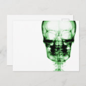 X-Ray Vision Skeleton Skull - Green Briefkaart (Voorkant / Achterkant)