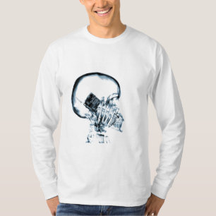 X-RAY VISION SKELETON SKULL OP TELEFOON - BLUE T-SHIRT