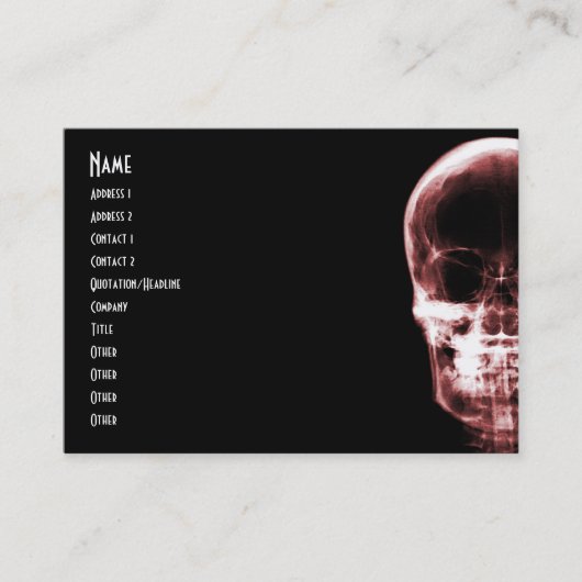 X-RAY VISION SKELETON SKULL - RED VISITEKAARTJE (Voorkant)