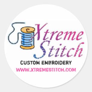 x steek, aangepast borduurwerk, WWW.XTREMESTITCH.C Ronde Sticker