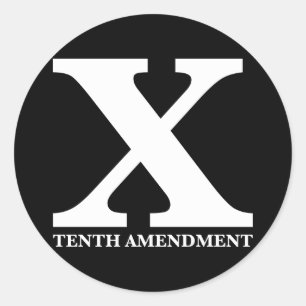 X: tiende amendement ronde sticker