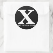 X: tiende amendement ronde sticker (Tas)