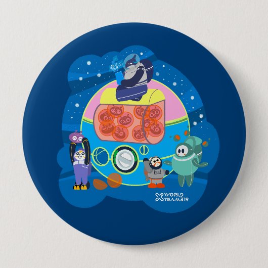 X World Team 319-20250228 knop Ronde Button 4,0 Cm (Voorkant)