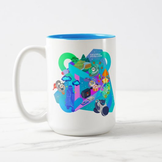 X World Team 319-20250303 koffiebeker Tweekleurige Koffiemok (Links)