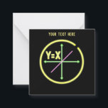 X=Y NOTITIEKAARTJE<br><div class="desc">A mathematical formula for a liner equation and a graph. This design is drawn like a neon sign. De vergelijking is Y=X en de lijn is geplotted on a graph. Op math Geek nerd design.</div>