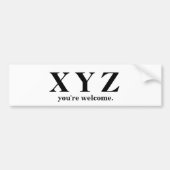 X, Y, Z ABC Game Help! Bumpersticker (Voorkant)