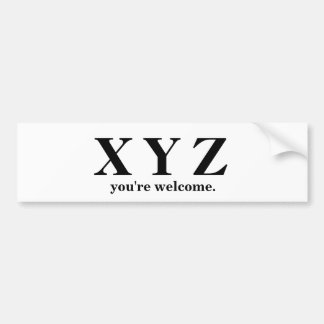 X, Y, Z ABC Game Help! Bumpersticker