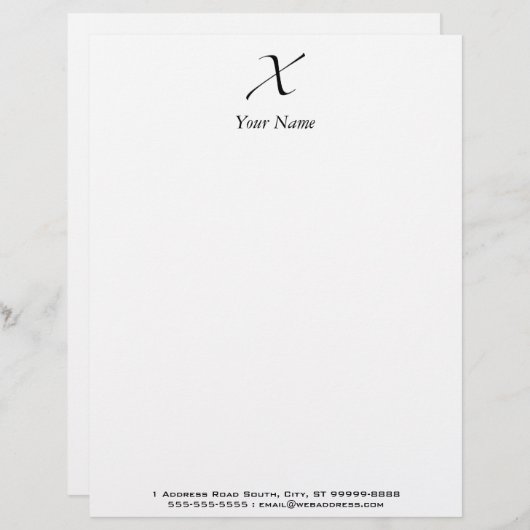 X - Zapfino Briefhoofd (Voorkant / Achterkant)