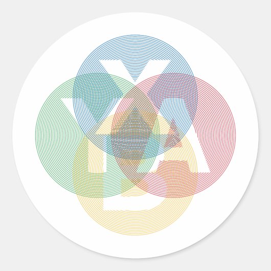 XABY-gekleurd Ronde Sticker (Voorkant)