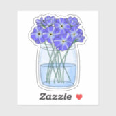 Xadens geschenk- Viooltjes in een pot- Vierde Vleu Sticker (Vel)
