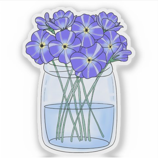 Xadens geschenk- Viooltjes in een pot- Vierde Vleu Sticker (Voorkant)