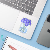 Xadens geschenk- Viooltjes in een pot- Vierde Vleu Sticker (Laptop met iPhone)