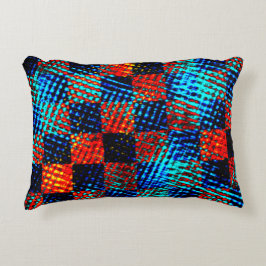 Xadrez azul, laranja, nep sujo ou manchado. accent kussen