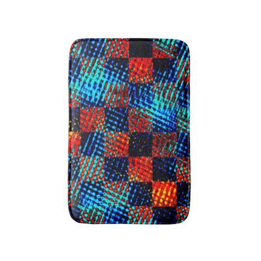 Xadrez azul, laranja, nep sujo ou manchado. badmat (Voorkant Verticaal)