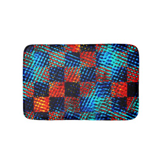 Xadrez azul, laranja, nep sujo ou manchado. badmat (Voorkant)