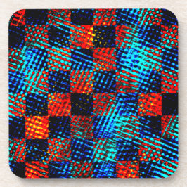 Xadrez azul, laranja, nep sujo ou manchado. bier onderzetter