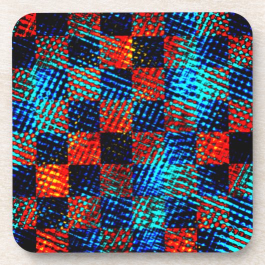 Xadrez azul, laranja, nep sujo ou manchado. bier onderzetter (Voorkant)