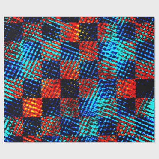 Xadrez azul, laranja, nep sujo ou manchado. cadeaupapier (Vlak)