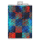 Xadrez azul, laranja, nep sujo ou manchado. heupfles (Achterkant)