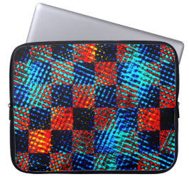 Xadrez azul, laranja, nep sujo ou manchado. laptop sleeve