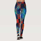 Xadrez azul, laranja, nep sujo ou manchado. leggings (Achterkant)