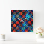 Xadrez azul, laranja, nep sujo ou manchado. vierkante klok (Huis)